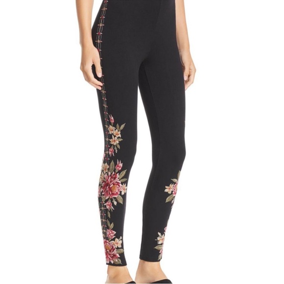 Johnny Was Libbie Leggings Floral Embroidered Black Size Small - Picture 6 of 6